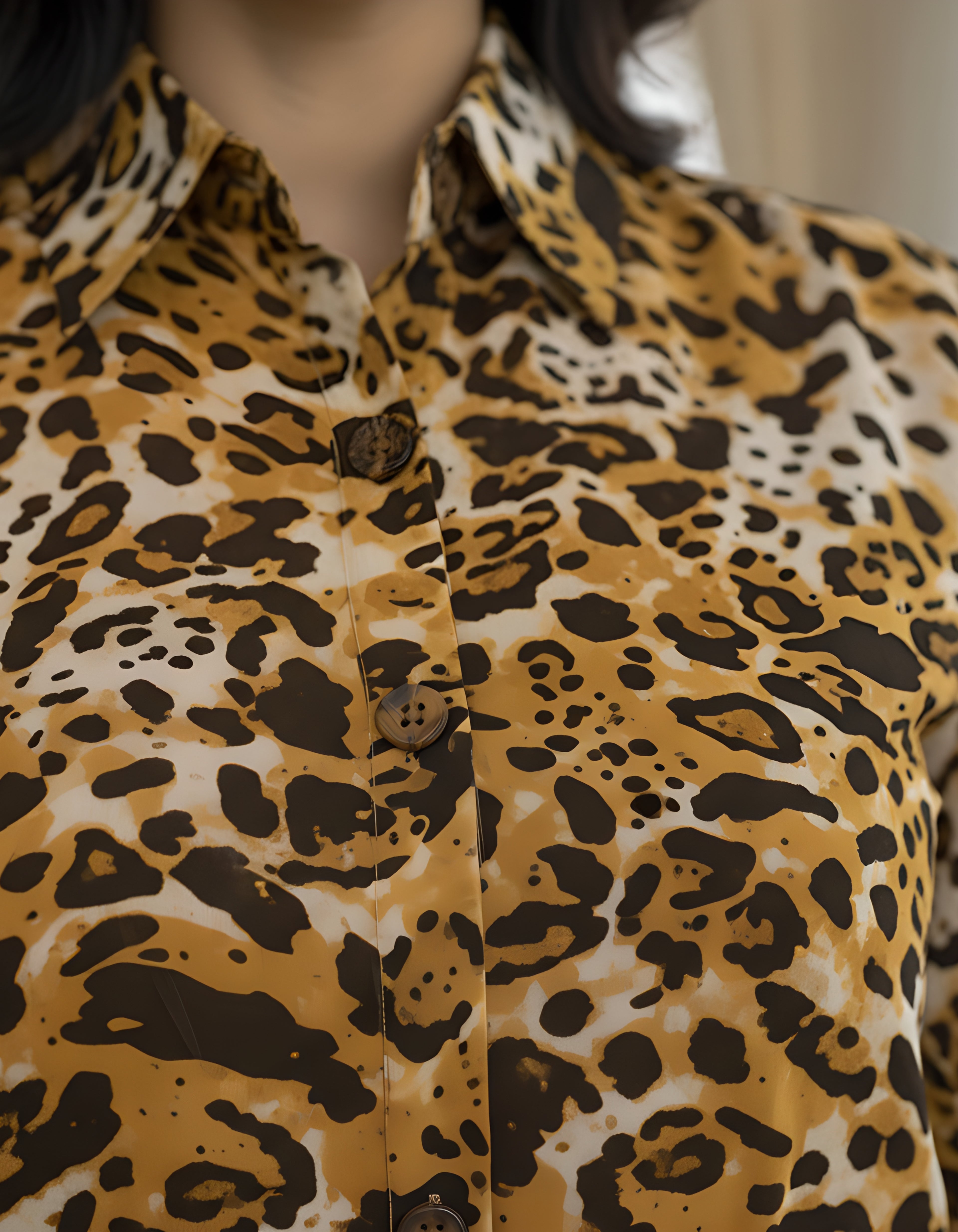 Premium Leopard Print Georgette Shirt & Layered Ruffle Skirt Co-ord Set