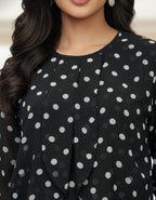 Polka Dot Layered Georgette Top | Premium Western Wear | Viigobella
