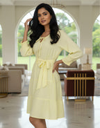 Elegant Solid Knee-Length Dress | Delta Fabric | Viigobella