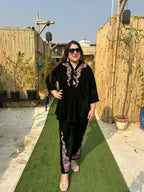Viigobella Embroidered Velvet Cord Set with Tassels – Top & Pant Co-Ord