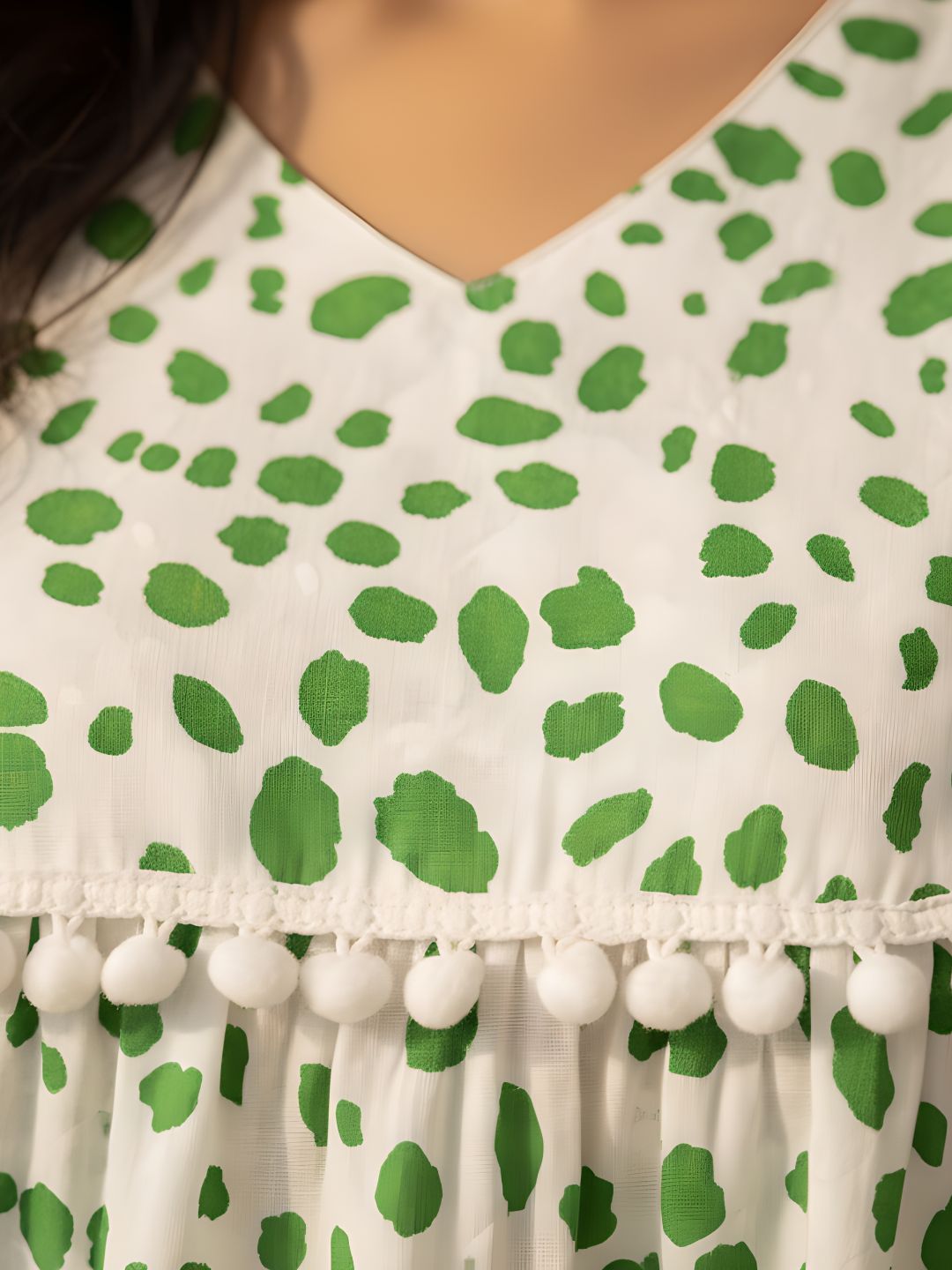 Green Abstract Print Kaftan Co-ord Set for Women