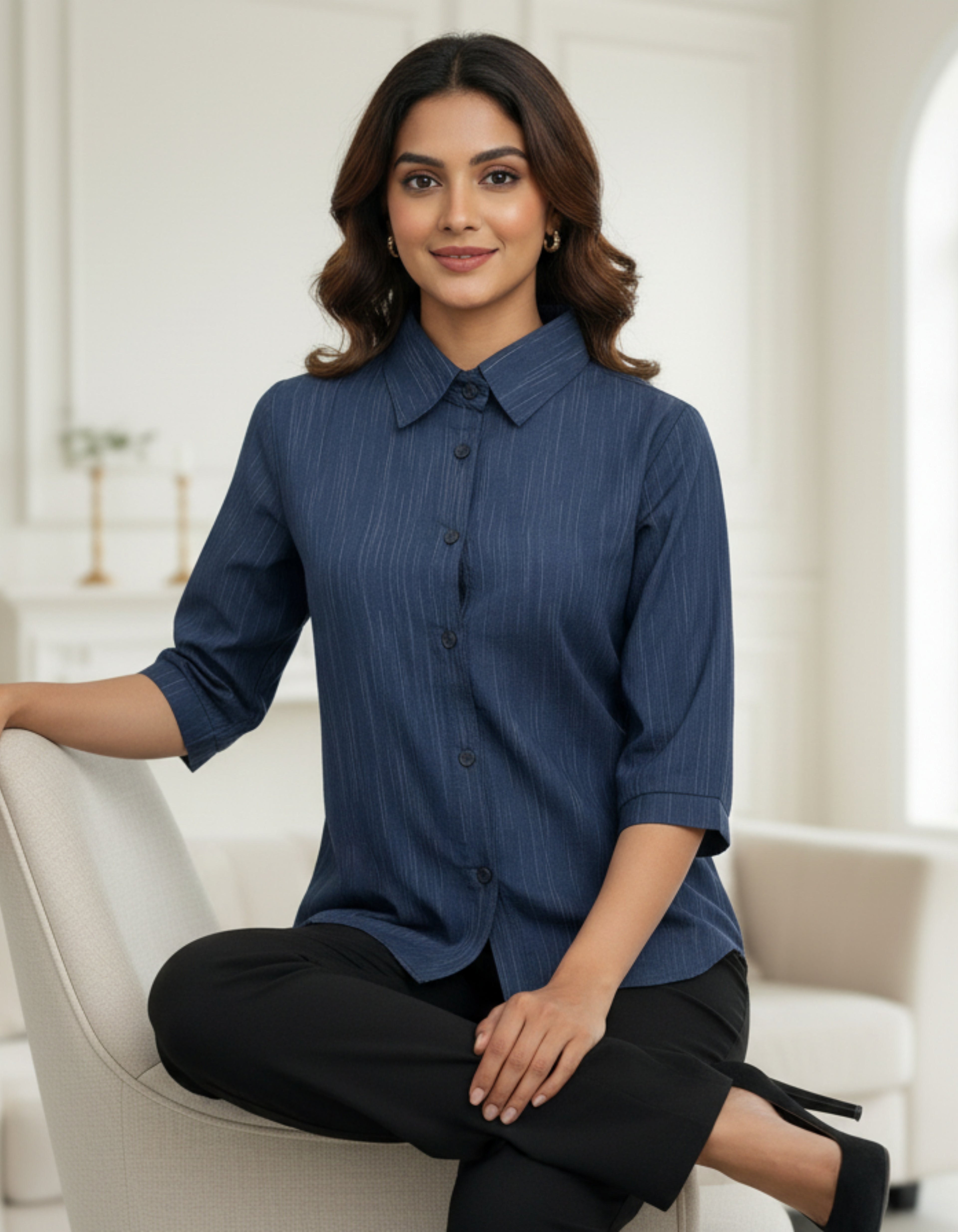 Classic Button-Down Cotton Shirt Top | Office & Casual Wear | Viigobella