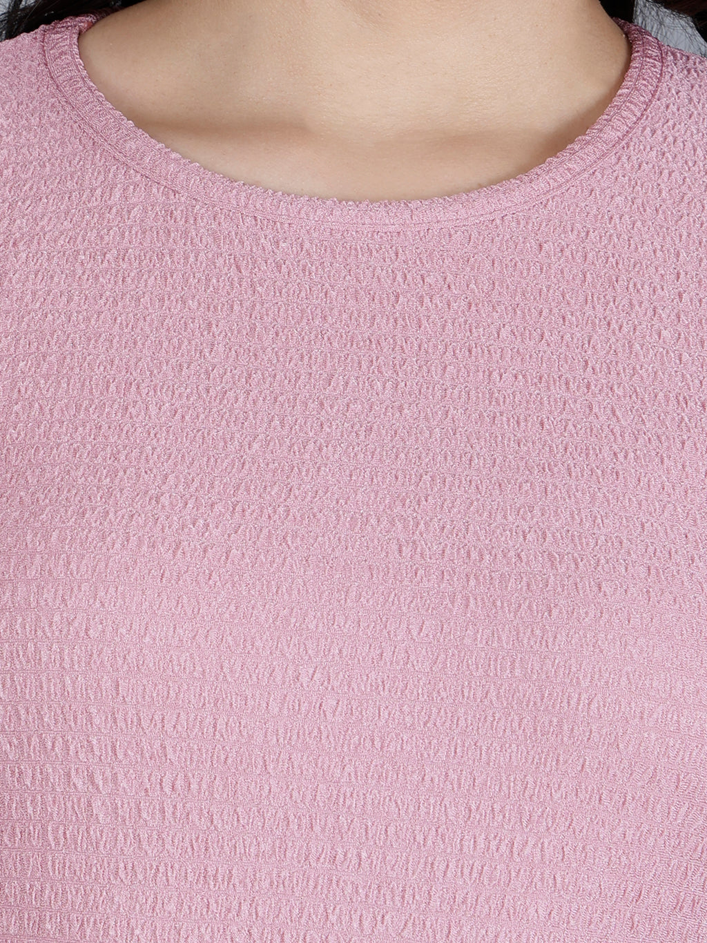 Viigobella Women’s Puff Sleeve Top in Pink Cotton Fabric