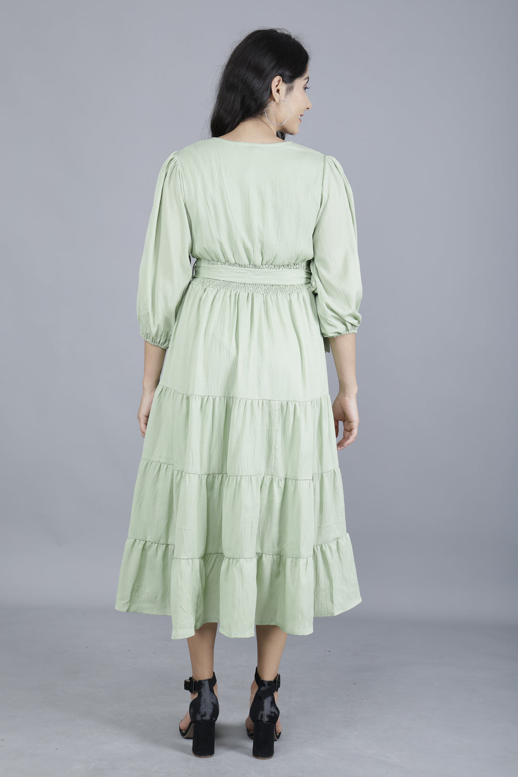 Women’s Tiered Midi Dress in Delta Fabric | Manufacturer & Exporter