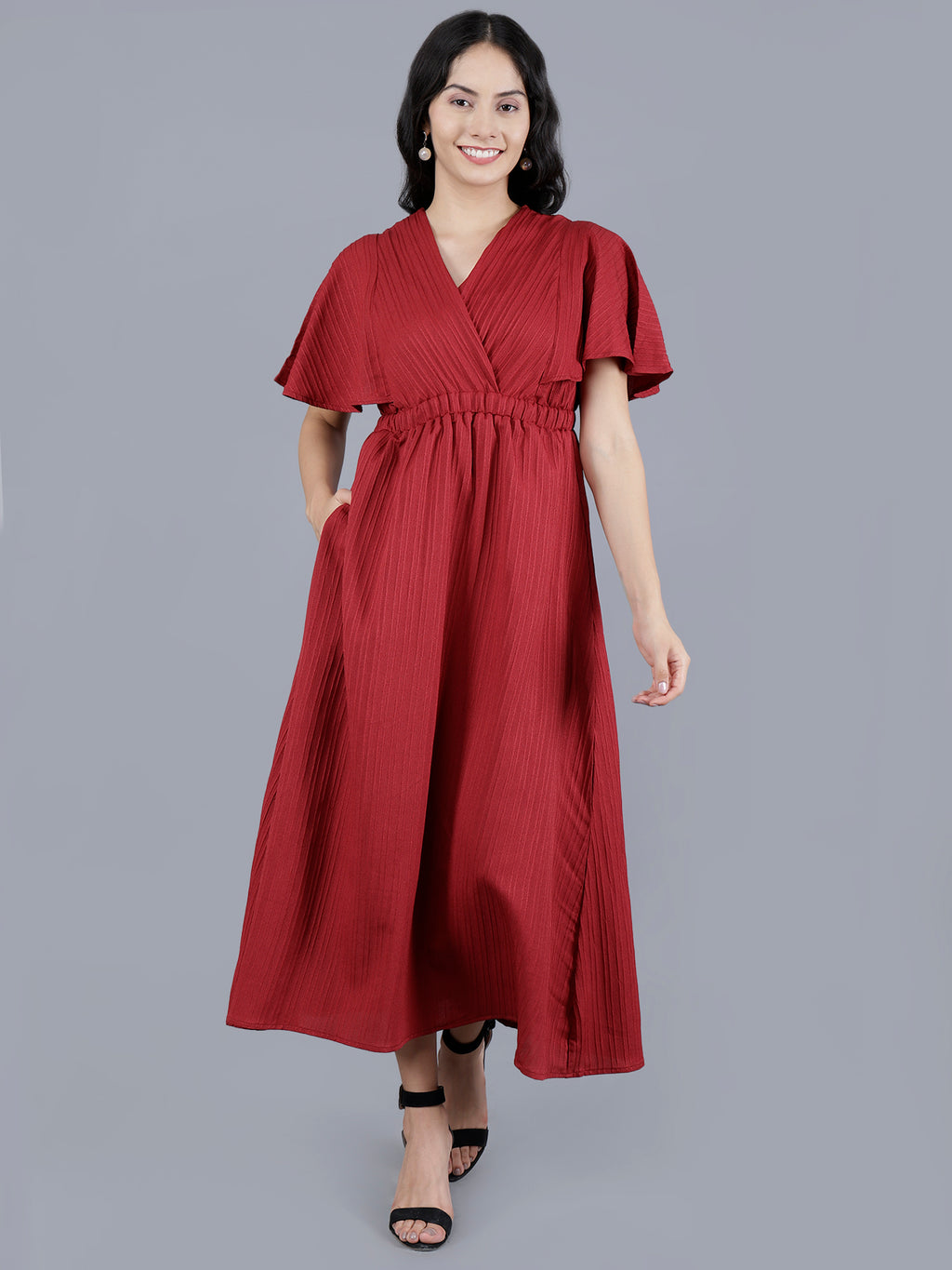 Viigobella Women’s Long Wrap-Style Dress in Sugarcane Fabric