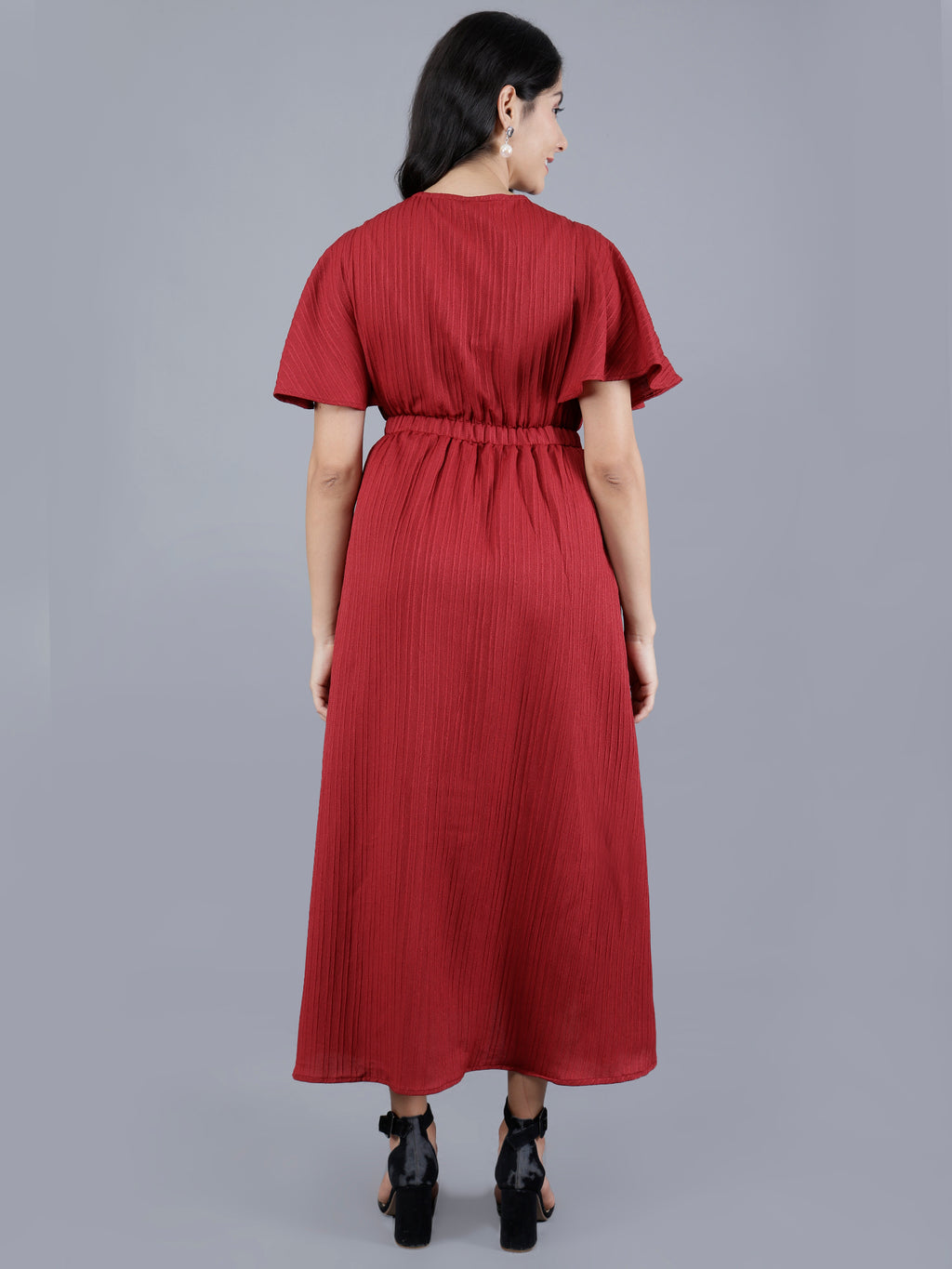 Viigobella Women’s Long Wrap-Style Dress in Sugarcane Fabric