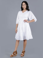 Viigobella Women’s Delta Fabric Tiered Short Dress with Smocked Waist – Export Quality