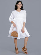 Viigobella Women’s Delta Fabric Tiered Short Dress with Smocked Waist – Export Quality