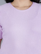 Viigobella Women’s Puff Sleeve Top in Lavender Cotton Fabric