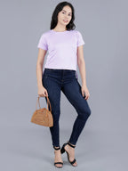 Viigobella Women’s Ribbed Crop Top in Lavender Rib Fabric