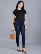 Viigobella Women’s Ribbed Crop Top in Black Rib Fabric