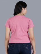 Viigobella Women’s Ribbed Crop Top in Rose Pink Rib Fabric