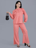 Viigobella Textured Sugarcane Ruffle Top & Pant Co-Ord Set