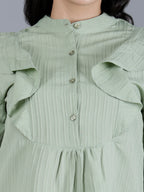 Viigobella Textured Sugarcane Ruffle Detail Top & Pant Co-Ord Set