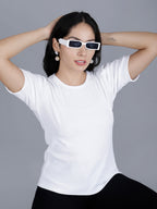 Viigobella Women’s Puff Sleeve Top in White Cotton Fabric