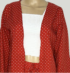 Viigobella Printed Crepe 3-Piece Co-Ord Set – Crop Top, Skirt & Shrug