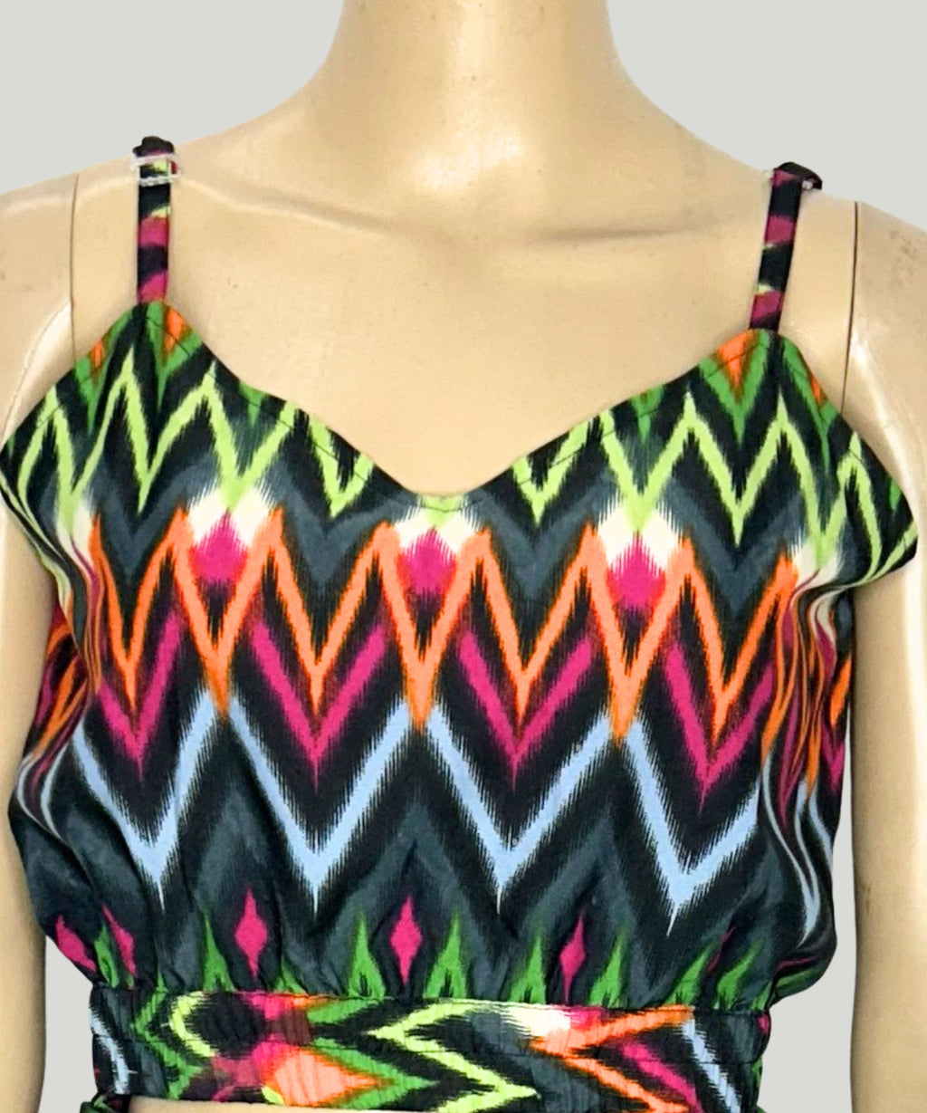 Viigobella Printed Crepe Crop Top & Tie-Up Palazzo Co-Ord Set