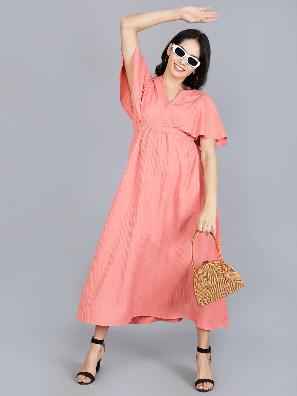 Viigobella Sustainable Sugarcane Fabric Flared Maxi Dress