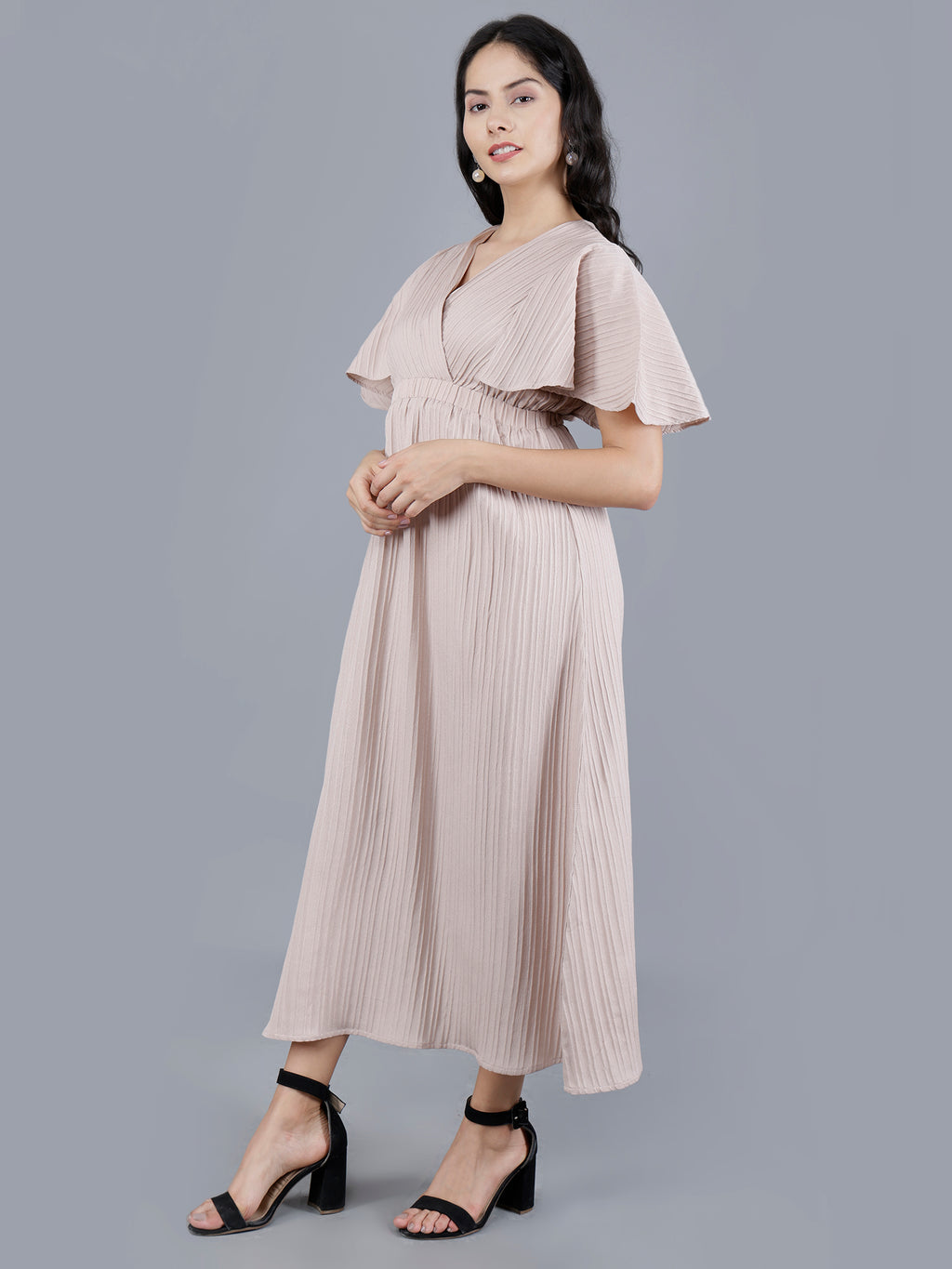 Viigobella Sustainable Sugarcane Fabric Flared Maxi Dress