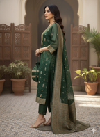 Premium Tissue Kurti Pant Set with Banarasi Dupatta & Matching Potli – Festive Ethnic Wear