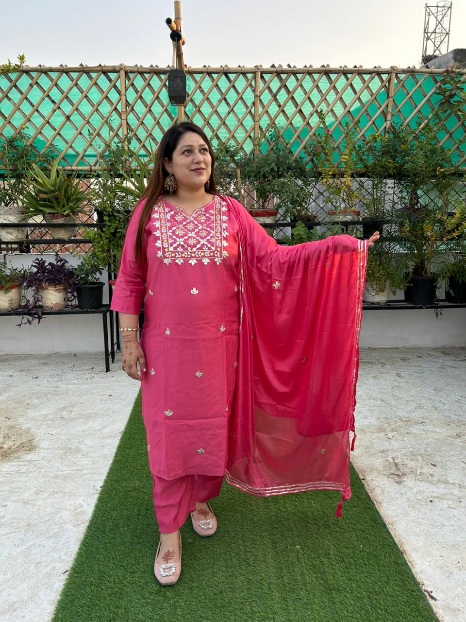 ViigoBella Pure Cotton Embroidered Straight Suit with Dupatta – Festive Everyday Edition