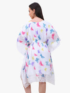 Women’s Printed Georgette Kaftan Dress with Lace Hem – Export Quality