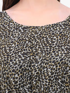 Women’s Printed Crepe Kaftan Dress with Lace Hem – Export Quality