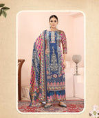 ViigoBella Premium Velvet Printed Straight Suit with Dupatta – Elegant Winter Edition