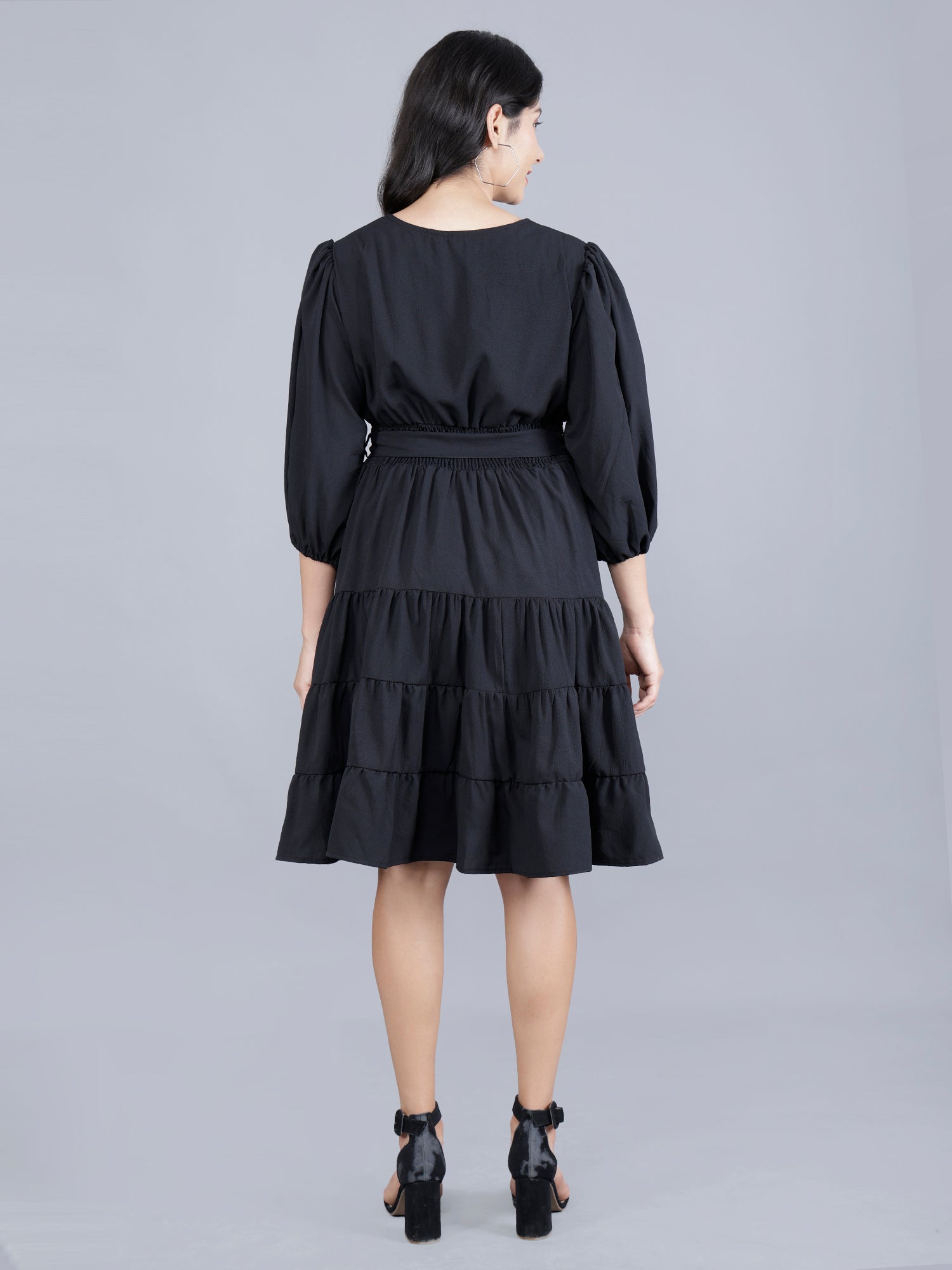 Viigobella Women’s Delta Fabric Tiered Short Dress with Smocked Waist – Export Quality