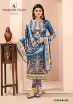 Premium Velvet Printed Straight Suit with Dupatta