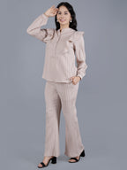 Viigobella Textured Sugarcane Ruffle Top & Pant Co-Ord Set