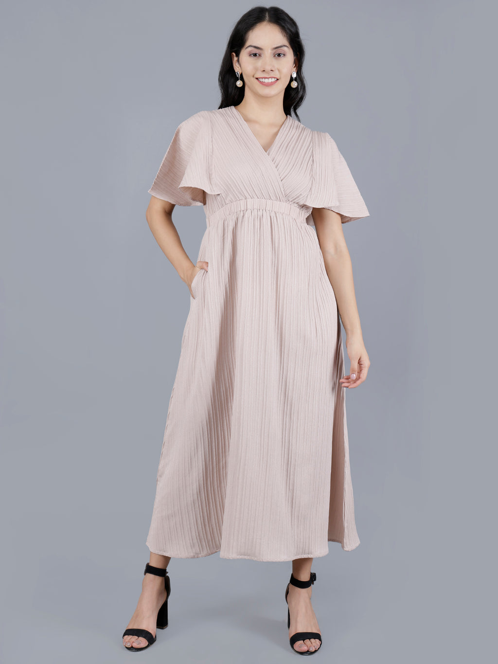 Viigobella Sustainable Sugarcane Fabric Flared Maxi Dress