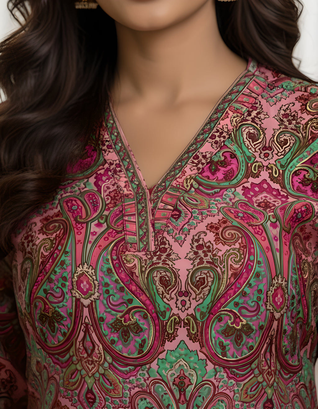 Premium Paisley Printed Co-ord Set in Kasturi Silk – Viigobella