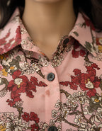 Premium Floral Layered Skirt & Shirt Co-ord Set in Soft Georgette