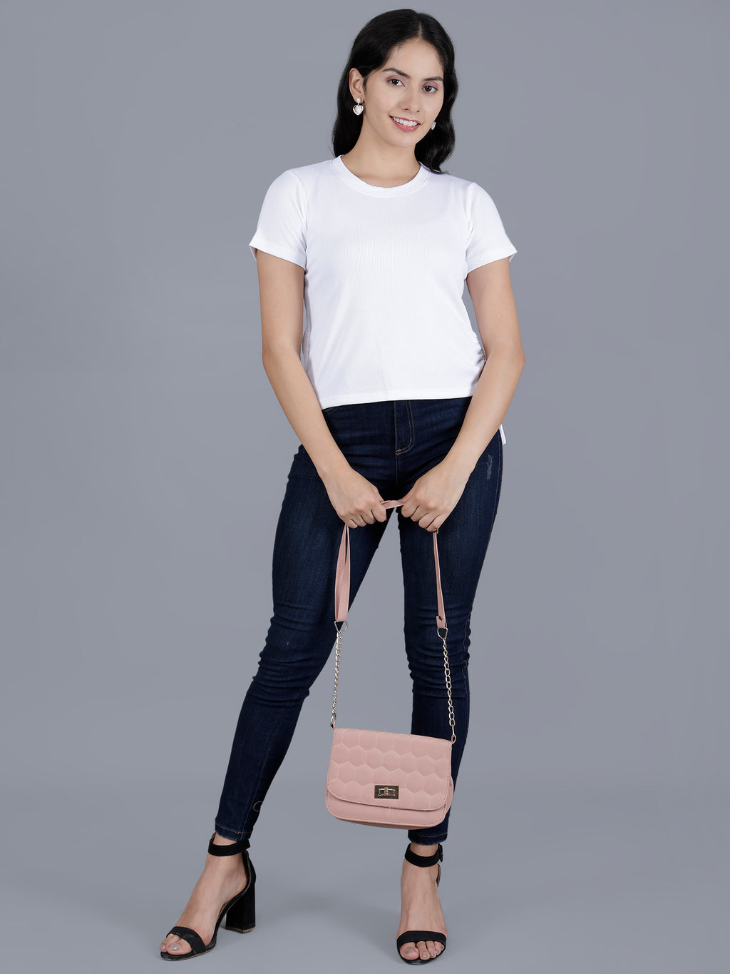 Viigobella Women’s Ribbed Crop Top in White Rib Fabric