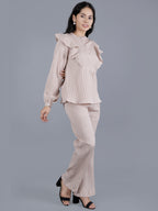 Viigobella Textured Sugarcane Ruffle Top & Pant Co-Ord Set