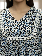 Leopard Print Kaftan Co-ord Set for Women