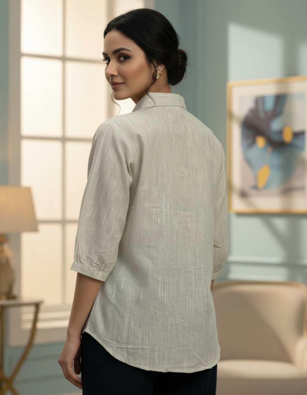 Classic Cotton Button-Down Shirt Top | Office & Daily Wear | Viigobella