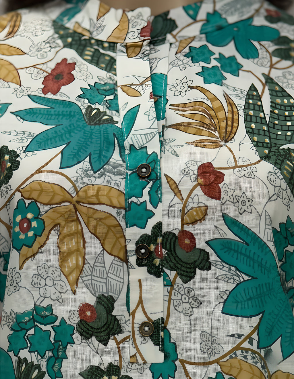 Women’s Teal Floral Printed Co-ord Set – Vertigen Fabric