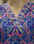 Premium Paisley Print Kasturi Silk Co-ord Set with Designer Neck & Cuff Detailing