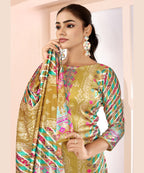 ViigoBella Premium Velvet Printed Straight Suit with Dupatta – Golden Designer Edition