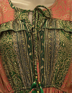 Viigobella Printed Boho Tiered Maxi Dress in Kasturi Silk