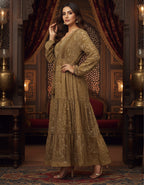 Premium Boho Printed Flared Maxi Dress | Kasturi Silk Fabric