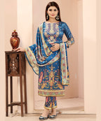 Premium Velvet Printed Straight Suit with Dupatta