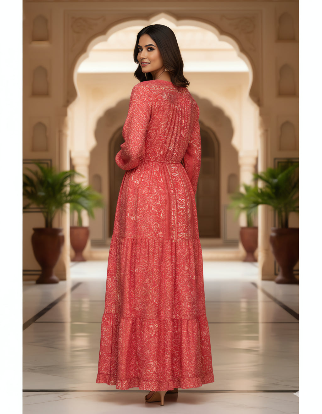 Premium Boho Printed Maxi Dress | Kasturi Silk | Viigobella