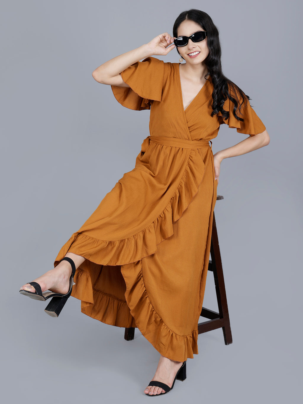 Viigobella Women’s Wrap Maxi Dress in Delta Fabric | Manufacturer & Exporter