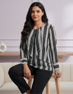 Striped Layered Georgette Top | Elegant Western Wear | Viigobella