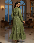 Kasturi Silk Printed Boho Maxi Dress with Drawstring Waist