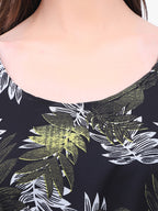 Women’s Printed Crepe Kaftan Dress with Lace Hem – Export Quality