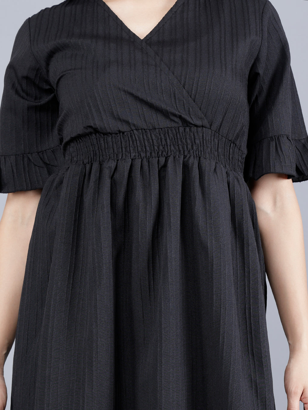 Viigobella Women’s Midi Dress in Black Sugarcane Fabric | Manufacturer & Exporter